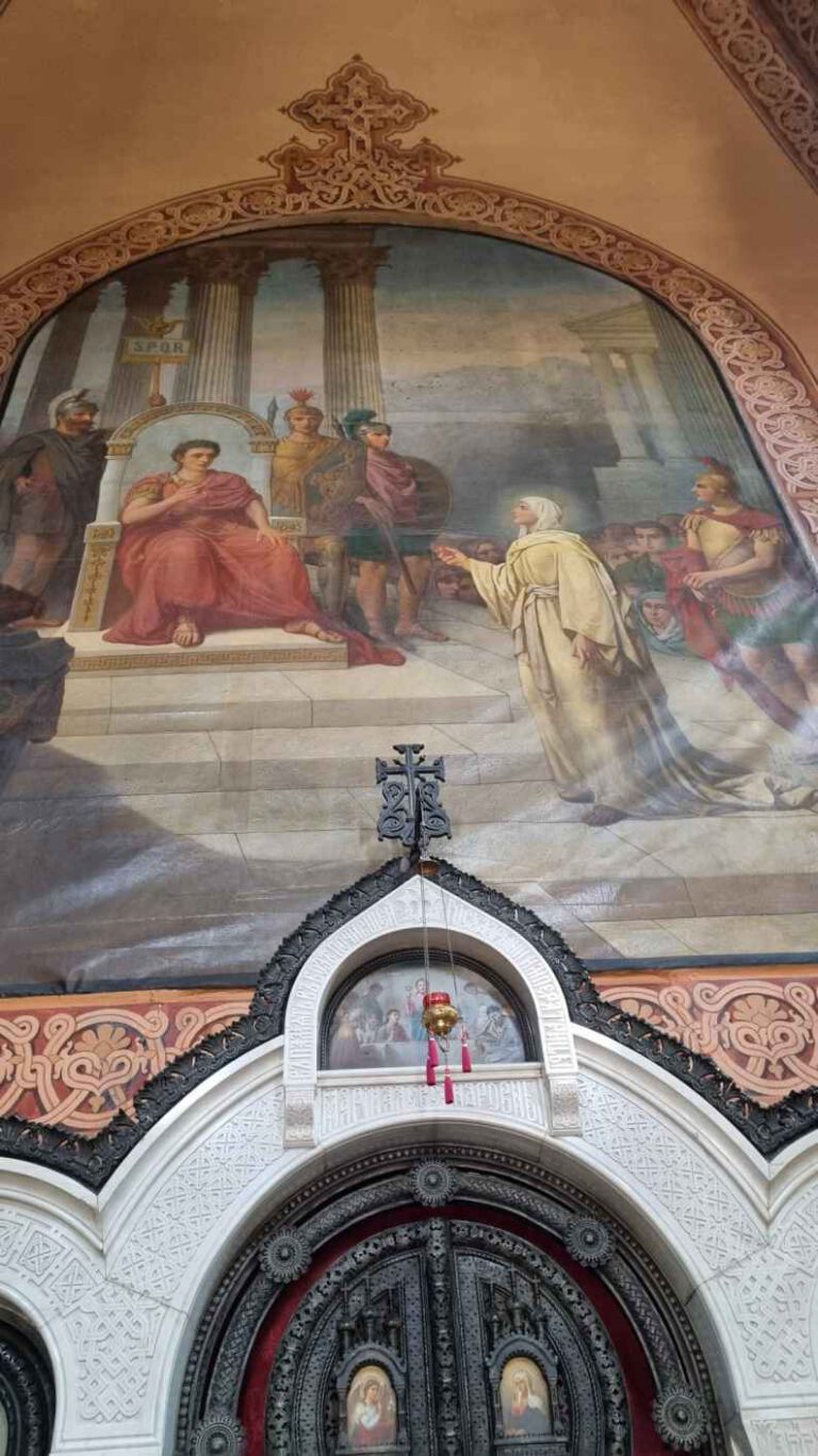 מריה המגדילת עם הקיסר הרומי טיבריוס - מתוך הסיור הארכיאולוגיה של המנזרים הרוסיים בהר הזיתים