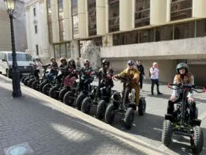 EZRaider motorcycle convoy in the streets of Budapest